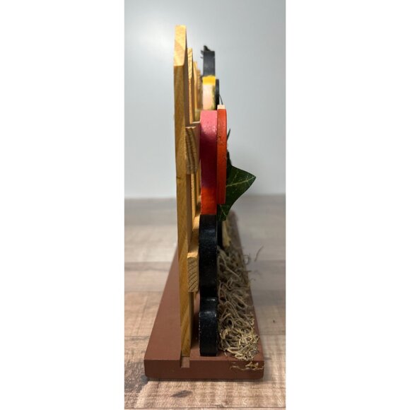 Halloween-Themed Wooden Shelf Decor With Scarecrow & Ghost Design - Picture 4 of 4